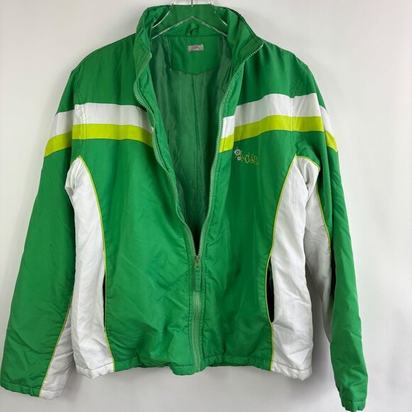 Aqua Marina womens Jacket L kelly green colorblock Y2K 90s Spain light Winter - Picture 10 of 16